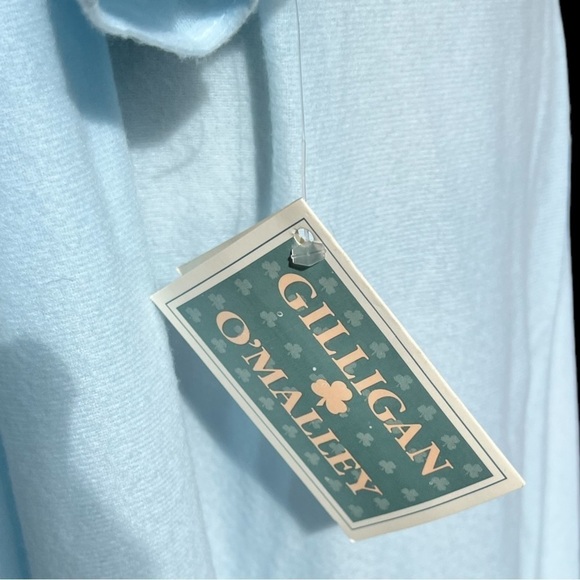 🌻NEW w.tag VINTAGE Gilligan & O'Malley Blue Fleece Cottagecore 80s Nightgown SM - Picture 11 of 12